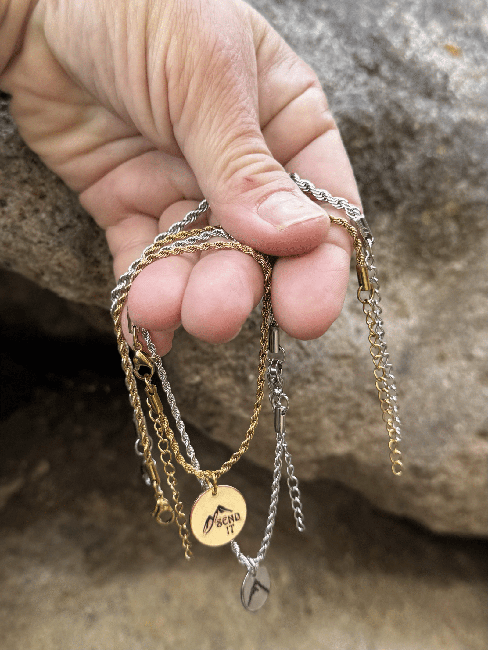 Summit Series Pendant Stainless Steel Rope Bracelet