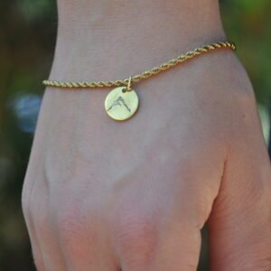 Summit Series Pendant Gold Rope Bracelet