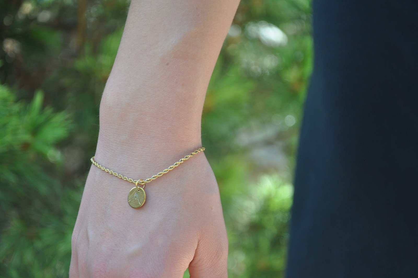 Summit Series Pendant Gold Rope Bracelet