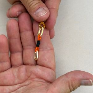 Gold hanger bolt orange pair flat back earring discounted