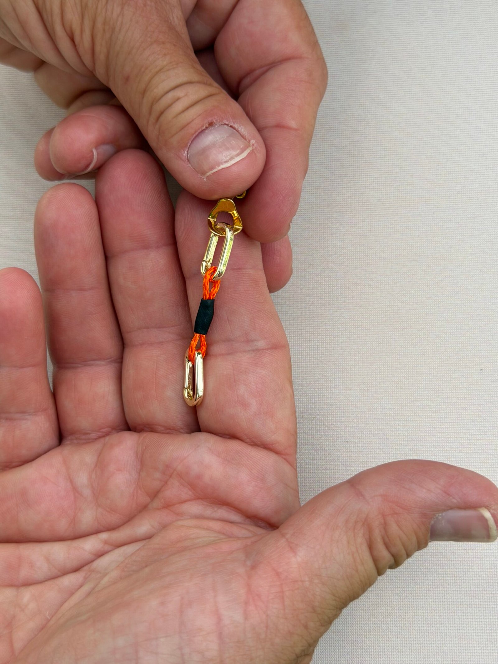 Gold hanger bolt orange pair flat back earring discounted